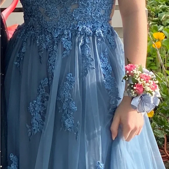 Beautiful Blue Prom Dress by Bliss Gowns - Picture 3 of 15